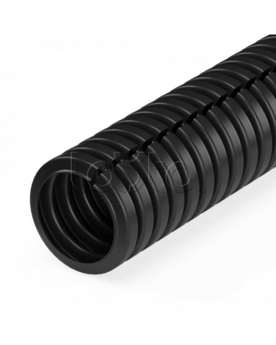 Труба гофрированная ПА безгалогенная (HF) стойкая к ультрафиолету разрезная черная dвн 9,8 мм, dнар 13,2 мм (25м/уп) Промрукав (PR02.0315) в Ставрополе Труба гофрированная Pintop.ru