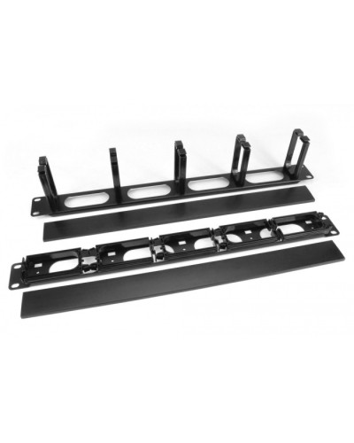 Кабельный организатор с пластиковыми кольцами с крышкой, 19, 1U Hyperline CM-1U-5R-PL-COV в Ставрополе Аксессуары для стоек и шкафов Pintop.ru