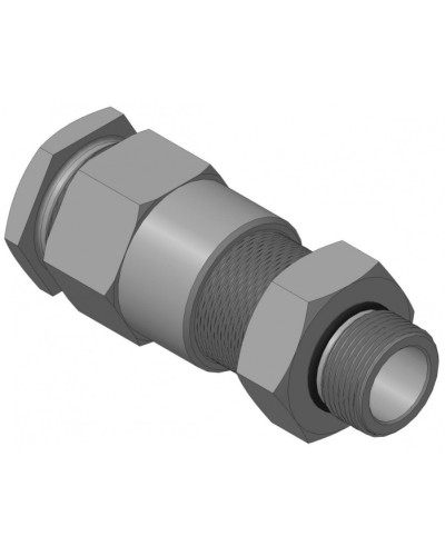 Кабельный ввод для бронированного кабеля с двойным уплотнением резьбой G3/4, внешним диаметром кабеля D=18-22 мм и проходным диаметром кабеля d=8-12 мм Спектрон КВБ-22/12-2У-М-G3/4 в Ставрополе Аксессуары для кабель-канала Pintop.ru