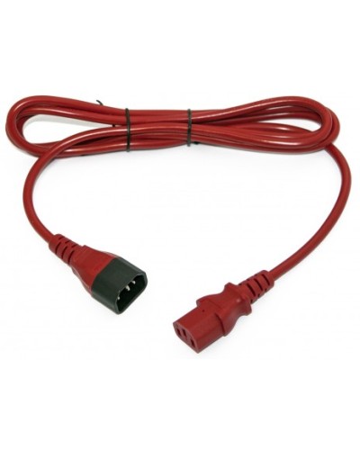 Кабель питания монитор-компьютер Hyperline PWC-IEC13-IEC14-3.0-RD в Ставрополе Патч-корды и пигтейлы Pintop.ru