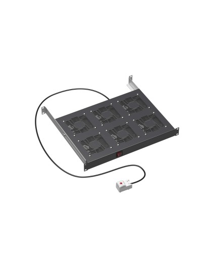 19 Вентиляторный модуль 6 вентиляторов с термостатом для 19 IT-корпусов STI/CQE, RAL9005 DKC (R519VSIT6FTB) в Ставрополе Вентиляторные модули Pintop.ru