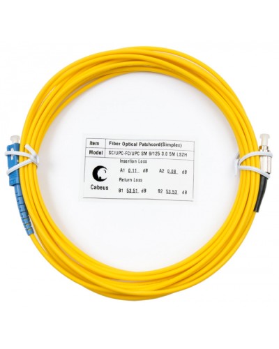 Шнур оптический simplex SC-FC 9/125 sm 7м LSZH Cabeus FOP(s)-9-SC-FC-7m в Ставрополе Патч-корды оптические Pintop.ru