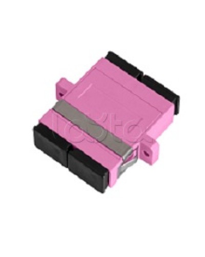 Адаптер NIKOMAX волоконно-оптический, соединительный, многомодовый, стандарта OM4, SC/UPC-SC/UPC, двойной, пластиковый, без шторки, с фланцами, маджента, уп-ка 2шт. NIKOMAX (NMF-OA2M4-FN-SCU-SCU-MG-2) в Ставрополе Проходные адаптеры и розетки оптические 