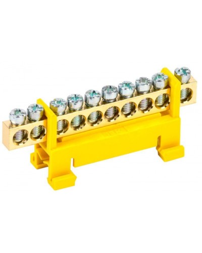 Шина PE земля на DIN-изол тип Стойка ШНИ-6х9-10-С-Ж IEK YNN10-69-10P-K05 в Ставрополе Клеммные колодки Pintop.ru