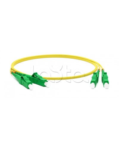 Патч-корд волоконно-оптический одномодовый SM 9/125 (OS2), LC/APC-LC/APC, duplex, LSZH, 1 м Hyperline FC-D2-9-LC/AR-LC/AR-H-1M-LSZH-YL в Ставрополе Патч-корды оптические Pintop.ru