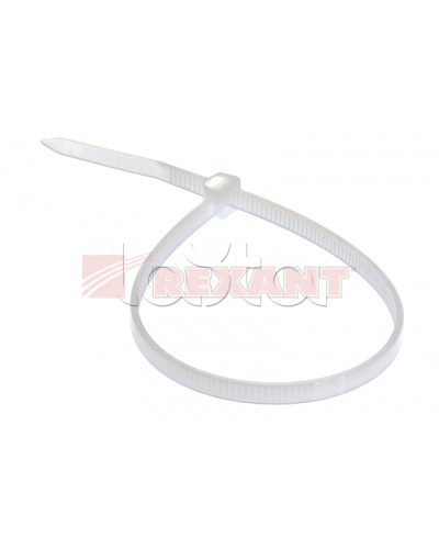 Хомут-стяжка нейлоновый, многоразовый 8x200 мм СКМ-200 белый (100шт/уп) REXANT 07-0209 в Ставрополе Стяжки-хомуты Pintop.ru