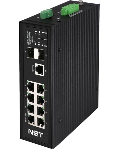 Промышленный управляемый (L2+) HiPoE коммутатор NST NS-SW-8G2G-PL/IM в Ставрополе Коммутаторы Pintop.ru