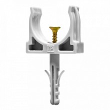 Крепеж-клипса с дюбелем и саморезом серая д25 (100шт/900шт уп/кор) Промрукав (PR13.0217)