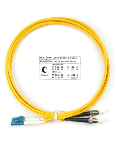 Шнур оптический duplex LC-ST 9/125 sm 2м LSZH Cabeus FOP(d)-9-LC-ST-2m в Ставрополе Патч-корды оптические Pintop.ru