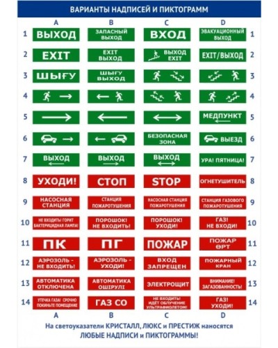 Оповещатель двустороннее плоское световое табло Электротехника и Автоматика КРИСТАЛЛ-220 Д Подключение пожарной техники красный фон в Ставрополе Оповещатели Pintop.ru