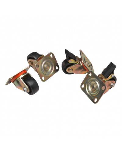 Комплект роликов, 2 шт с тормозом, 2 обычных, нагрузка 150 кг на ролик Datarex DR-460000 в Ставрополе Ролики для шкафов и стоек Pintop.ru