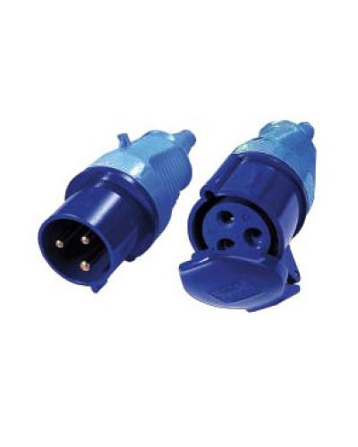 Вилка IEC 309 однофазная 32A, 250V, разборная, синяя LANMASTER (LAN-IEC-309-32A1P/M) в Ставрополе Проходные адаптеры и розетки оптические Pintop.ru