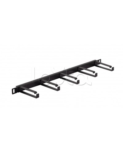 Органайзер горизонтальный 19 0.5U, 5 колец (Черный) Cabeus (JB08-0,5U-BK) в Ставрополе Кабельные органайзеры Pintop.ru