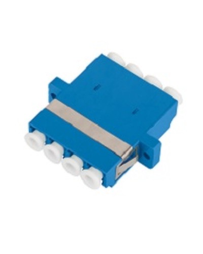 Адаптер NIKOMAX волоконно-оптический, соединительный, одномодовый, стандарта OS2, LC/UPC-LC/UPC, квадро, пластиковый, без шторки, с фланцами, синий, уп-ка 2шт. в Ставрополе Проходные адаптеры и розетки оптические Pintop.ru