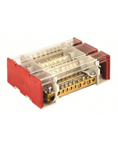 Блок распределительный на DIN рейку c выносной клеммой 4р 160А, 7х7мм 1х8мм 1х9мм 1х12мм DKC BD3160104 в Ставрополе Аксессуары для стоек и шкафов Pintop.ru