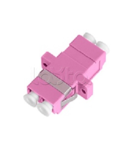 Адаптер NIKOMAX волоконно-оптический, соединительный, многомодовый, стандарта OM4, LC/UPC-LC/UPC, двойной, пластиковый, без шторки, с фланцами, маджента, уп-ка 2шт. NIKOMAX (NMF-OA2M4-FN-LCU-LCU-MG-2) в Ставрополе Проходные адаптеры и розетки оптические 
