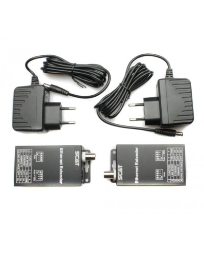 Комплект удлинителей Ethernet по коаксиальному кабелю до 1000м SC&T IP09CK в Ставрополе Видеоусилители, Модуляторы, Делители Pintop.ru