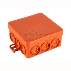 JBL085 Коробка огн. E110, о/п 85х85х38мм, без галогена, 12 вых., IP55, 5P, (0,15-4,0 мм2), цвет оранж. Экопласт (43565HF)