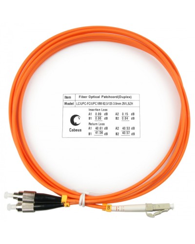 Шнур оптический duplex LC-FC 62,5/125 mm 1,5м LSZH Cabeus FOP-62-LC-FC-1,5m в Ставрополе Патч-корды оптические Pintop.ru