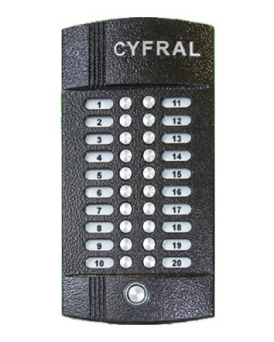 Блок вызова аудиодомофона на 20 абонентов Цифрал M-20M/T в Ставрополе Блоки вызова многоабонентные Pintop.ru