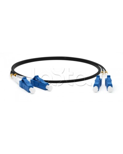 Патч-корд волоконно-оптический Hyperline FC-D2-9-LC/UR-LC/UR-H-2M-LSZH-BK в Ставрополе Патч-корды оптические Pintop.ru