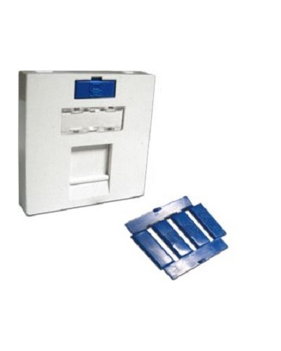 Вставка 45x45 на 1 кейстоун, угловая, со шторкой, маркировкой и иконками, белая LANMASTER LAN-SIP-23A-WH в Ставрополе Аксессуары для кабель-канала Pintop.ru