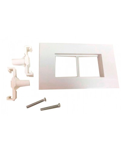 Суппорт с рамкой для короба 120х50 мм, 45х90 мм, белый LANMASTER (LAN-CT120-F45x90-WH) в Ставрополе Аксессуары для стоек и шкафов Pintop.ru