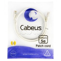 Шнур коммутационный RJ-45 кат.5е (1.5 м) Cabeus PC-UTP-RJ45-Cat.5e-1.5m-WH