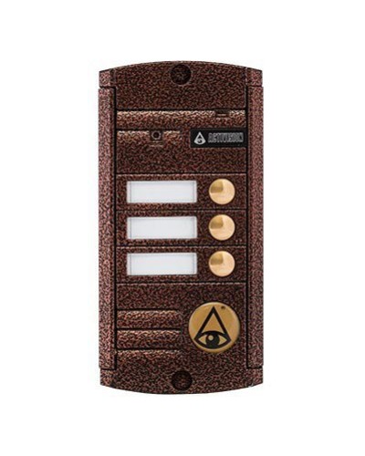 Видеопанель вызывная накладная цветная на 3 абонента с TM-считывателем Activision AVP-453 TM (PAL, антик) в Ставрополе Вызывные видеопанели малоабонентные Pintop.ru