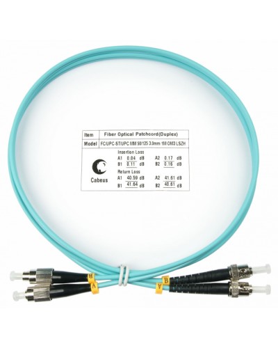 Шнур оптический duplex FC-ST 50/125 mm OM3 1м LSZH Cabeus FOP-50-FC-ST-1m в Ставрополе Патч-корды и пигтейлы Pintop.ru