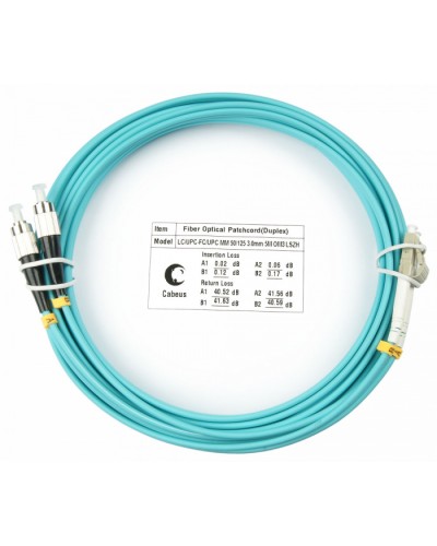 Шнур оптический duplex LC-FC 50/125 mm OM3 10м LSZH Cabeus FOP-50-LC-FC-10m в Ставрополе Патч-корды и пигтейлы Pintop.ru