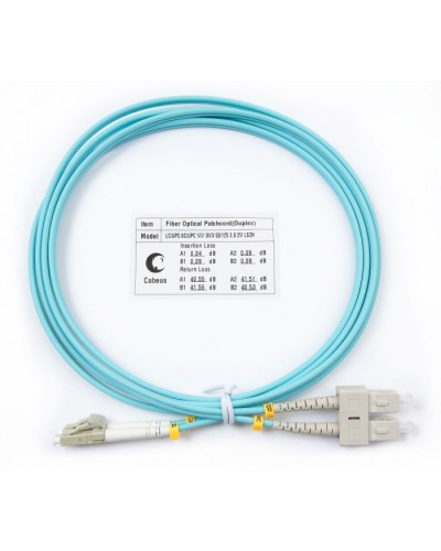 Шнур оптический duplex LC-SC 50/125 mm OM3 2м LSZH Cabeus FOP-50-LC-SC-2m в Ставрополе Патч-корды и пигтейлы Pintop.ru