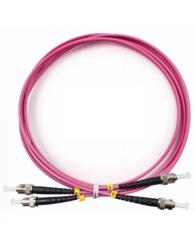 Шнур оптический duplex ST-ST 50/125 mm OM4 1м LSZH Cabeus FOP-50-OM4-ST-ST-1m в Ставрополе Патч-корды оптические Pintop.ru