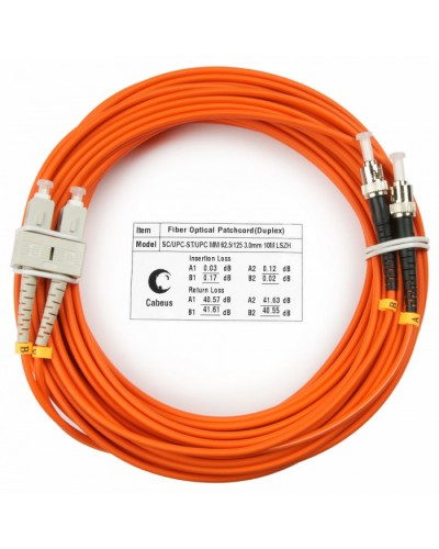 Шнур оптический duplex SC-ST 62,5/125 mm 25м LSZH Cabeus FOP-62-SC-ST-25m в Ставрополе Патч-корды оптические Pintop.ru