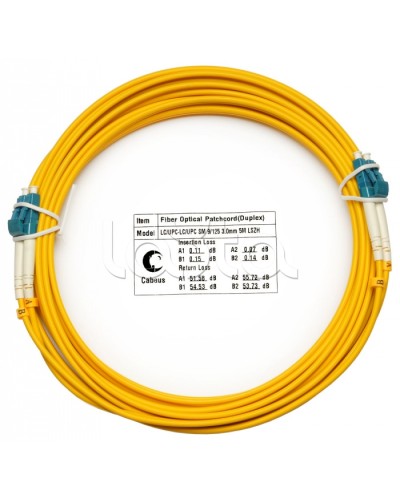 Шнур оптический duplex LC-LC 9/125 sm 7м LSZH Cabeus FOP(d)-9-LC-LC-7m в Ставрополе Патч-корды оптические Pintop.ru