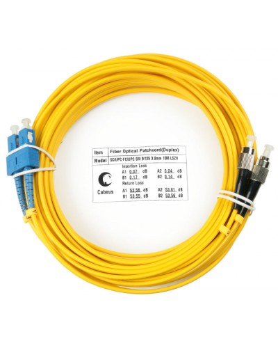 Шнур оптический duplex SC-FC 9/125 sm 20м LSZH Cabeus FOP(d)-9-SC-FC-20m в Ставрополе Патч-корды оптические Pintop.ru