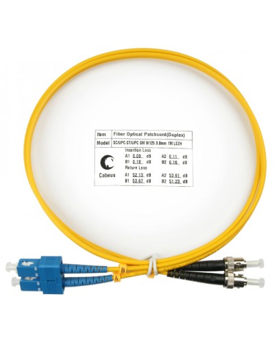 Шнур оптический duplex SC-ST 9/125 sm 1м LSZH Cabeus FOP(d)-9-SC-ST-1m в Ставрополе Патч-корды оптические Pintop.ru