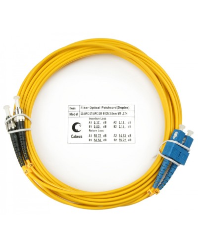Шнур оптический duplex SC-ST 9/125 sm 20м LSZH Cabeus FOP(d)-9-SC-ST-20m в Ставрополе Патч-корды оптические Pintop.ru