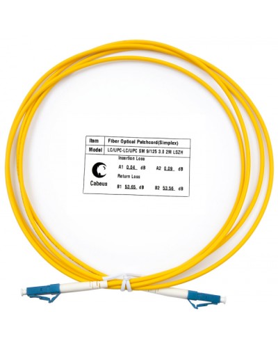 Шнур оптический simplex LC-LC 9/125 SM 2 м LSZH Cabeus FOP(s)-9-LC-LC-2M в Ставрополе Патч-корды оптические Pintop.ru
