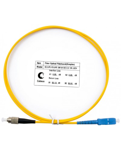 Шнур оптический simplex SC-FC 9/125 SM 1 м LSZH в Ставрополе Патч-корды оптические Pintop.ru