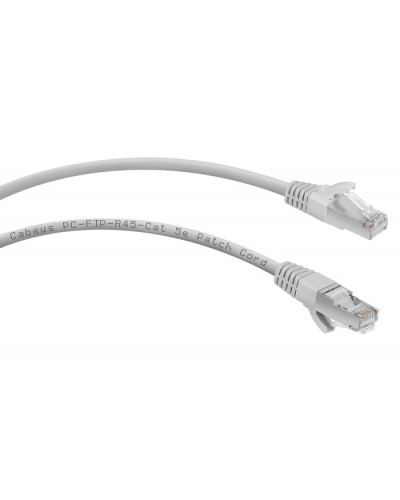 Патч-корд FTP, категория 5e, 1.5 м, экранированный, серый Cabeus PC-FTP-RJ45-Cat.5e-1.5m в Ставрополе Патчкорды (медные) Pintop.ru