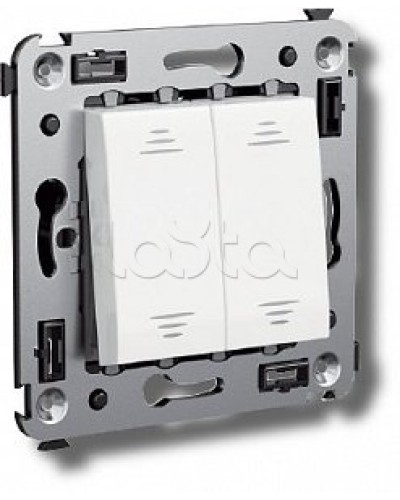 Выключатель двухклавишный в стену, Avanti, Ванильная дымка DKC 4405104 в Ставрополе Аксессуары для стоек и шкафов Pintop.ru