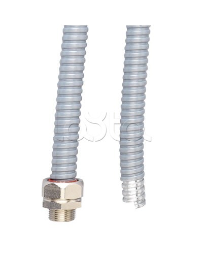 Металлорукав DN 35мм в гладкой ПВХ изоляции, Dвн 35,0 мм, Dнар 43,0, IP66, 25 м, цвет серый DKC 6070-38 в Ставрополе Крепежные изделия Pintop.ru