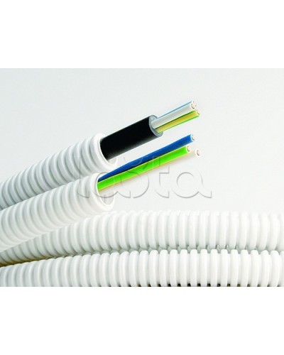 Электротруба ПВХ гибкая гофр. д.20мм, цвет серый, с кабелем ВВГнг(А)-LS 3х2,5мм² РЭК ГОСТ+, 100м DKC 9S920100 в Ставрополе Труба гофрированная Pintop.ru
