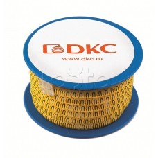 Колечко маркировочное +, 2.5-4мм. черное на желтом DKC AZO310BY