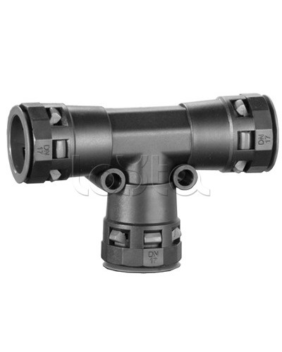 Тройник DN 36/36/36 мм, полиамид, цвет черный DKC PAT36N в Ставрополе Повороты, муфты, тройники Pintop.ru