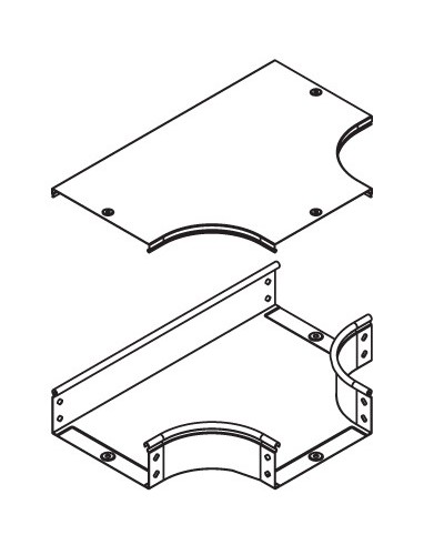Крышка DPT на ответвитель Т-образный горизонтальный осн. 100 DKC 38042 в Ставрополе Аксессуары для лотков Pintop.ru