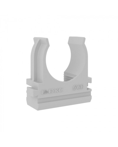Держатель-клипса быстрого монтажа, для крепления труб, ф20мм, пластик, RAL 7035 DKC 51020M в Ставрополе Держатели, клипсы, скобы Pintop.ru