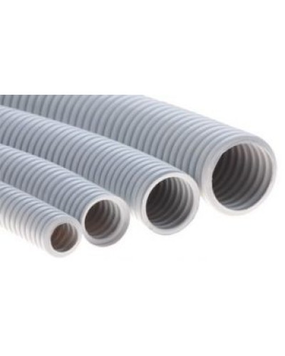Труба ПВХ гибкая гофрированная д.25мм, тяжёлая без протяжки, 50м, цвет серый DKC 90525 в Ставрополе Труба гофрированная Pintop.ru