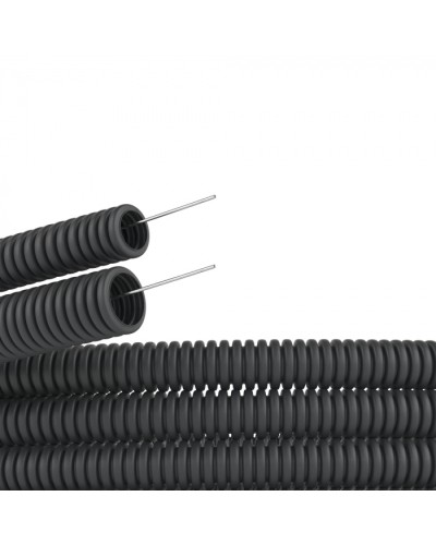 Труба ПВХ гибкая гофрированная. д.20мм, лёгкая с протяжкой, цвет черный (100 м) DKC (91920B) в Ставрополе Труба гофрированная Pintop.ru